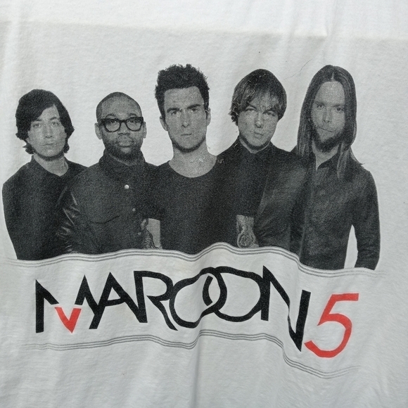 Vintage MAROON 5 TOUR white American Apparel T-SHI - Picture 1 of 6